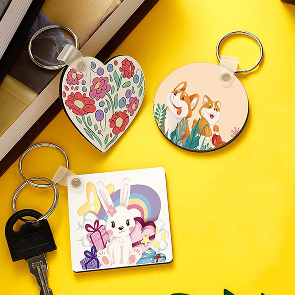 TINYSOME 32 Pcs/Set Sublimation Blank Keychains Thermal Transfer